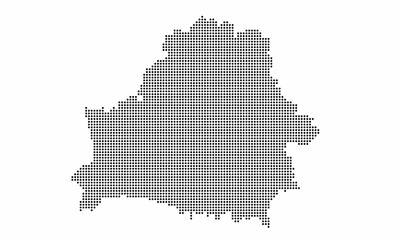 Fototapeta na wymiar Belarus dotted map with grunge texture in dot style. Abstract vector illustration of a country map with halftone effect for infographic. 