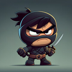 Funny cartoon ninja character