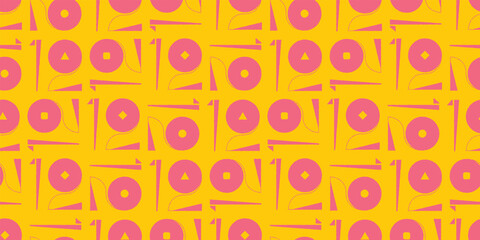 Geometric illustration background. Seamless pattern.Vector. 幾何学イラストパターン　背景素材
