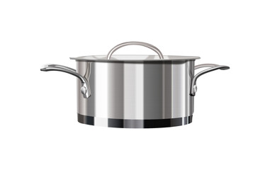Metal cookware in chrome, realistic vector illustration on white background 
