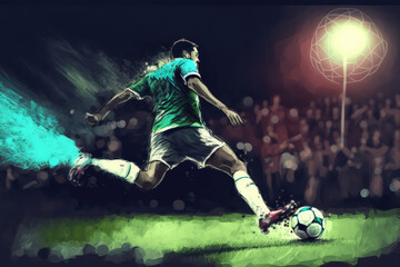 abstract football soccer splash painting (ai generated)