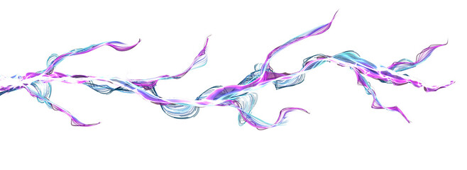 Purple lightning , soft electric discharge on a transparent background. Flash of colorful purple lines of light. Digital art dynamic illustration. png