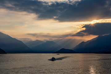 Late evening hydrofoil Lake Como
