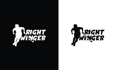 RIGHT WINGER, Hockey T shirt design, typography
