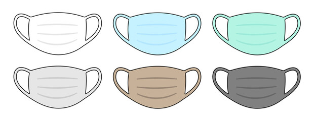 様々な色のマスク