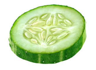 Isolated piece of cucumber