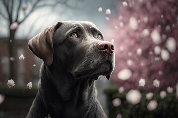 portrait of a labrador, Generative AI Digital Illustration