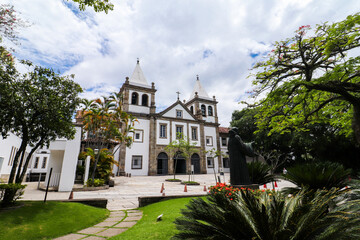 Fototapeta na wymiar Rio de Janeiro, RJ, Brazil, 01/21/2023 - The church of the Monastery of Saint Benedict, or The Abbey of Our Lady of Montserrat, founded in 1590 in the Downtown district