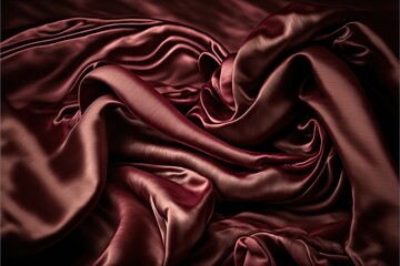 Fototapeta premium Burgundy Textile with ripples and Folds Luxury (Ai generated)