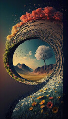 open to nature circle, generated by generative AI