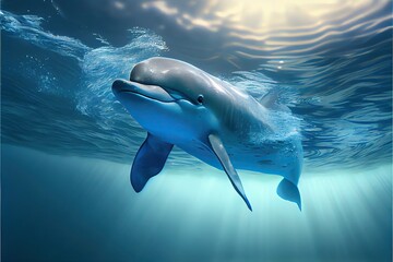 dolphin in water , generative ai