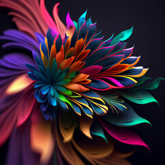 Beautiful and realistic abstract flower design in 4K resolution. Generative Ai