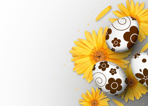 Happy Easter Day decorated with Easter eggs on png background. colorful eggs isolated on transparent background
