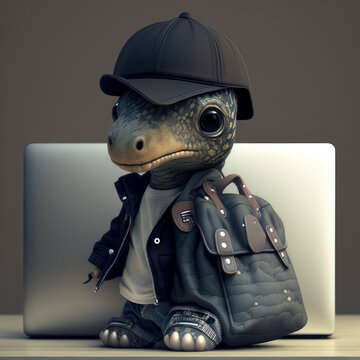 cute baby dino 3d studant
