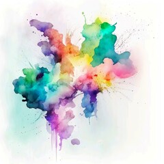 Splashes of color. Colorful splash of paint, bright colored drops drops and abstract color splatter vector graphic set. Illustration of paint splatter drop, blot splatter. ai generated.