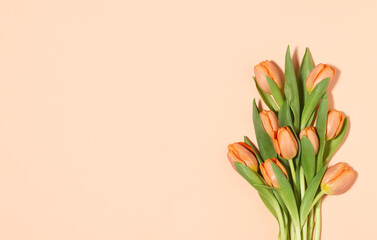 Composition of orange tulips