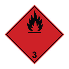 Highly flammable liquid, ADR black and red sign, vector illustration
