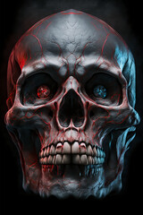 Organic Red Skull Art  Artistic Digital Art | AI Generated


