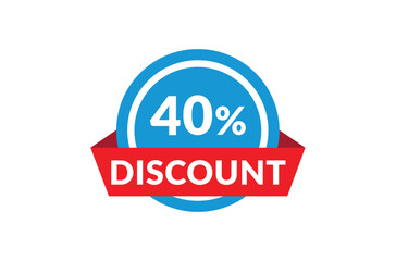 40% of discount, Discount price, Special offer discount.