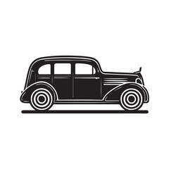 Car icon symbol vector logo black outline isolated on white background.