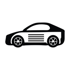 Car icon symbol vector logo black outline isolated on white background.
