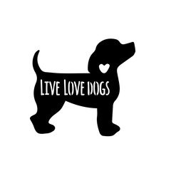 Dog Svg Vector File - head isolated on white. Hand drawn inspirational quotes about dogs.