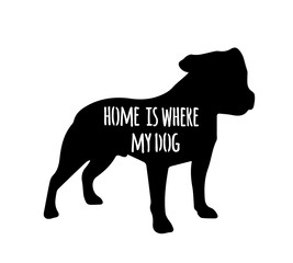 Dog Svg Vector File - head isolated on white. Hand drawn inspirational quotes about dogs.