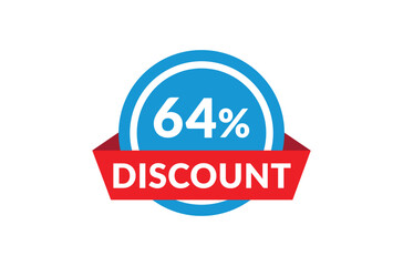 64% of discount, Discount price, Special offer discount.