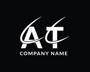 AT Letter’s logo icon design template elements