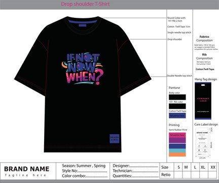 T-shirt Tech Pack Design For Ready To Sample