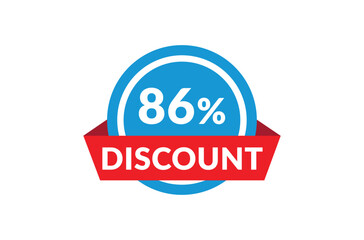 86% of discount, Discount price, Special offer discount.
