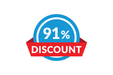 91% of discount, Discount price, Special offer discount.