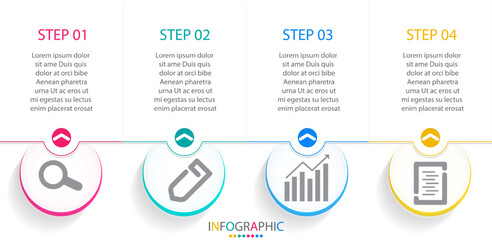 Vector Infographic circle design template with have 4 options or steps.Creative concept for business data visualization graphic.