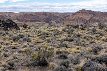 Cañadón Pinturas - Pinturas River Canyon in the Parque Patagonia in Argentina, South America 