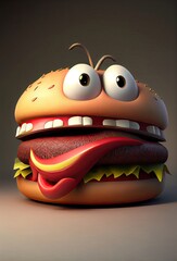 Big Hamburger Awed Food Generative AI