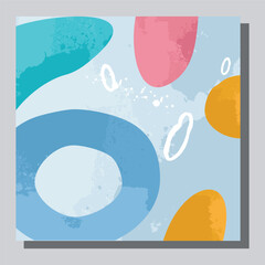 Illustration vector EPS 10 print. Hand draw painted abstract organic shapes. contemporary aesthetic boho mid century modern art in Scandinavian nordic design style 