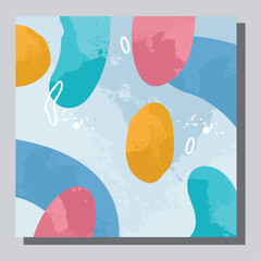 Illustration vector EPS 10 print. Hand draw painted abstract organic shapes. contemporary aesthetic boho mid century modern art in Scandinavian nordic design style 