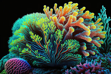 Wallpaper, background, theme, desktop, desktop, wall ornament, painting, biome of colorful coral