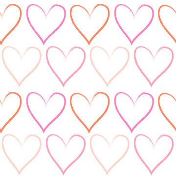Seamless line hearts pattern, Romantic print, Valentines day repeat background,  Pink heart drawing ornament, Love valentine wallpaper, Doodle heart  wallpaper
