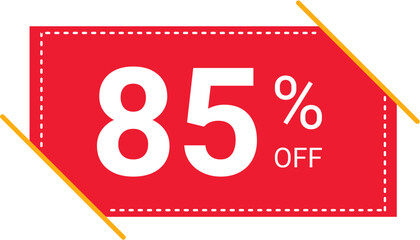 Red Discount 85% Off Vector Illustration