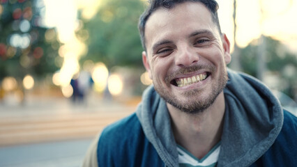 Young caucasian man smiling confident at park