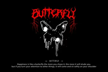 Fototapete Schmetterlinge im Grunge Butterfly design streetwear and Urban style for t shirt
