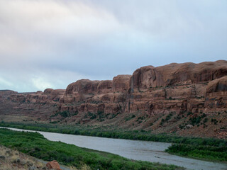 Sunset along the yampa river in Utah