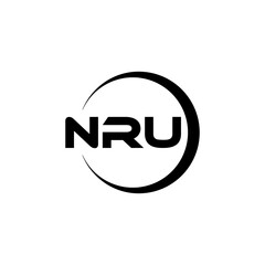 NRU letter logo design with white background in illustrator, cube logo, vector logo, modern alphabet font overlap style. calligraphy designs for logo, Poster, Invitation, etc.