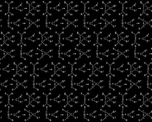 Chemical formula and outlines on blackboard. Vector seamless pattern. Scientific  and education background. 