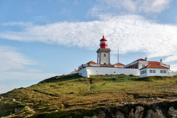 Fototapeta na wymiar Cabo Da Roca lighthouse in Sintra Mountain Range in Portgual