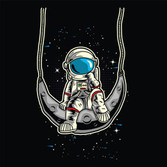 Cute Astronaut In The Moon