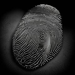 Futuristic identity fingerprint close up