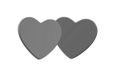 white heart 3d texture illustration love day happy valentines day on white background