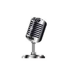 retro microphone isolated - vector illustration